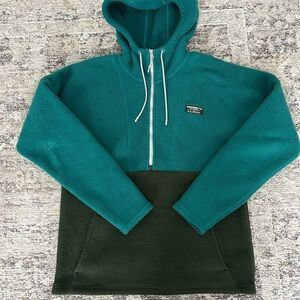 L.L. Bean Teal and Forest Green Zip-Up Sweater